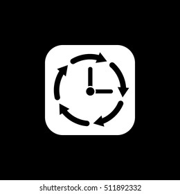Time, clock icon. Time and watch, timer, clock symbol. UI. Web. Logo. Sign. Flat design. App. Stock vector