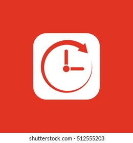 Time, clock icon. Time and watch, timer, clock symbol. UI. Web. Logo. Sign. Flat design. App. Stock vector