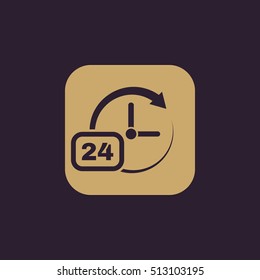 Time, clock icon. Time and watch, timer, clock symbol. UI. Web. Logo. Sign. Flat design. App. Stock vector