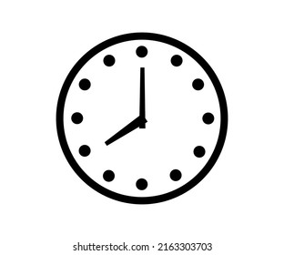 Time clock icon for web design. Simple  watch illustration, isolated vector for apps