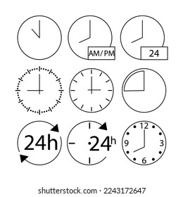 Time and clock icons. Clocks icon collection design. Vector linear icon set illustration.