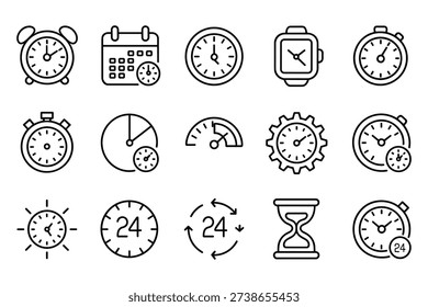 Time and Clock Icons Collection with Various Timekeeping Devices and Symbols vector
