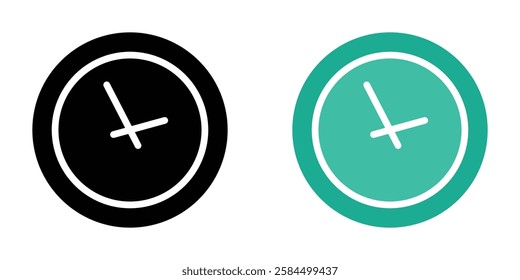 Time clock icons pack in black and colored version