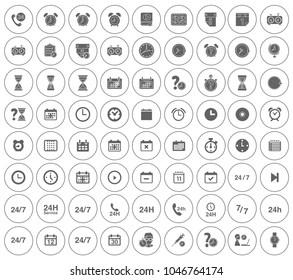 Time clock icons set - alarm & timer sign and symbols