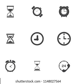 Time clock icons set - alarm & timer sign and symbols