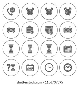 Time clock icons set - alarm & timer sign and symbols