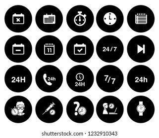 Time clock icons set - alarm & timer sign and symbols