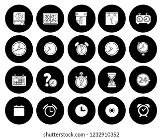 Time clock icons set - alarm & timer sign and symbols