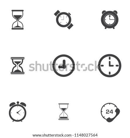 Time clock icons set - alarm & timer sign and symbols