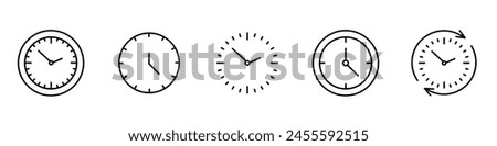 Time and Clock icons. Clock icons set isolated on white background. Time icon. Vector