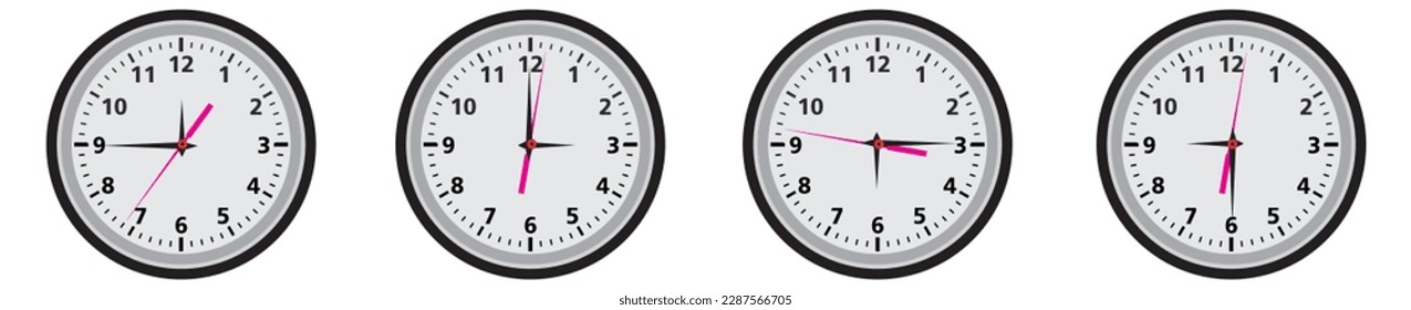 Time  Clock icons set. Clock Time line icon. Time symbols collection. Vector illustration