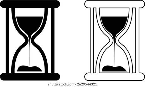 Time and clock icons set. Time management concept, fast stopwatch, rest watch hourglass watch clock sign collection speed clock symbol vector isolated on transparent background.