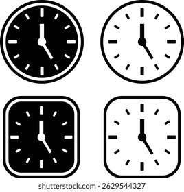 Ícones de hora e relógio definidos. Conceito de gerenciamento de tempo, cronômetro rápido, relógio de descanso relógio relógio sinal de coleta velocidade relógio vetor de símbolo isolado no fundo transparente.
