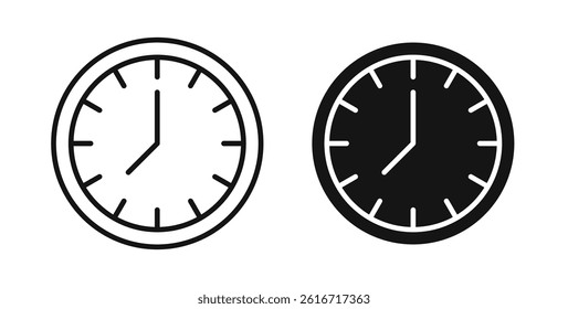 Time clock icons set for website design
