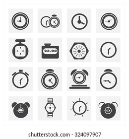 Time and Clock icons sets