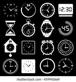 Time Clock Icons - Clock, Time, Stopwatch, Alarm Clock, Wristwatch