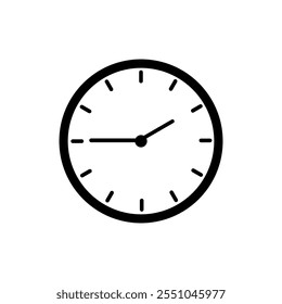 Time and Clock icons vector. Clocks icon design, 01.45 am or 01.45 pm clock icon