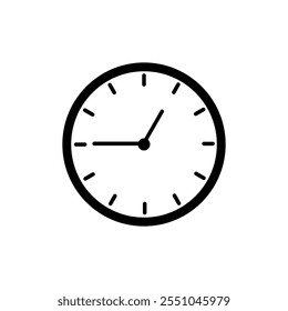 Time and Clock icons vector. Clocks icon design, 12.45 am or 12.45 pm clock icon