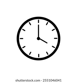 Vector de iconos de tiempo y reloj. Diseño de icono de relojes, icono de reloj de 4 am o 4 pm