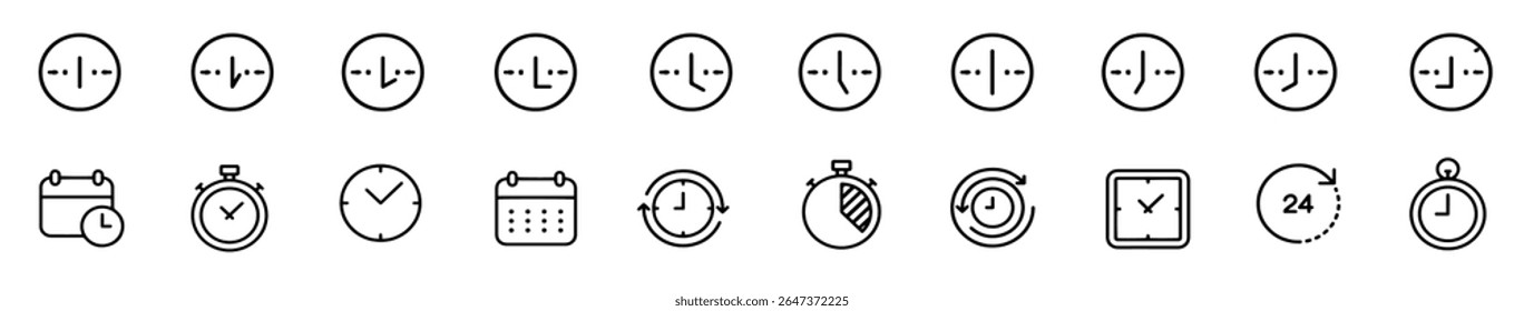 time and clock icons vector design