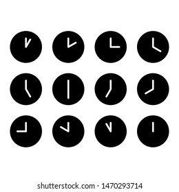Time and clock icons . Vector linear icon set.  Vector illustration