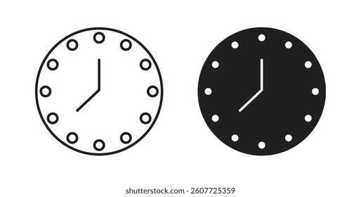 Time clock icons vectors graphic designs