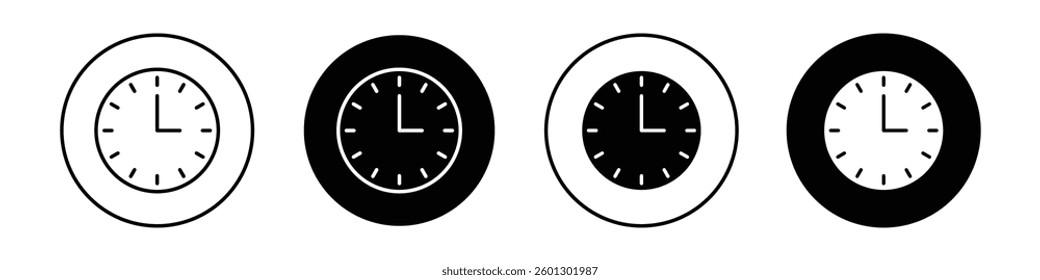 Time clock icons vectors graphics collection