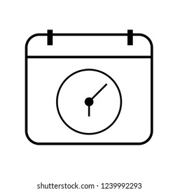 Time And Clock Icons, White Background