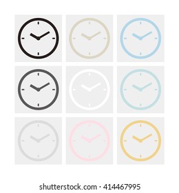 Time and Clock icons.Vector illustrator.