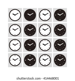 Time and Clock icons.Vector illustrator.