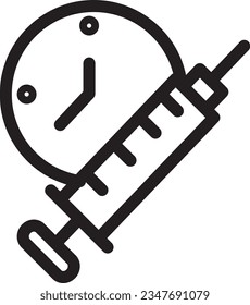 Icono de contorno de insulina de reloj de tiempo