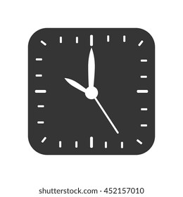 Time and clock isolated flat icon, vector illustration graphic.