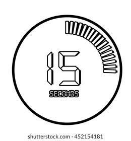 Time and clock isolated flat line icon in black and white colors, vector illustration graphic.