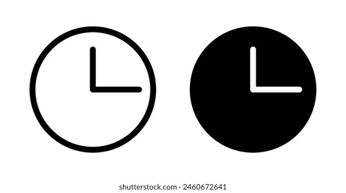 Time clock line icon set. Wall clock icon. Schedule timer sign suitable for apps and websites UI designs.