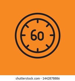 Time and clock line icon. Vector linear icon.