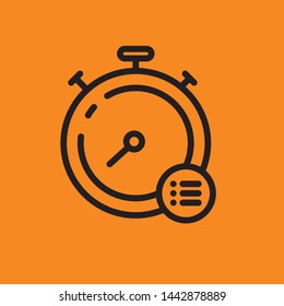 Time and clock line icon. Vector linear icon.