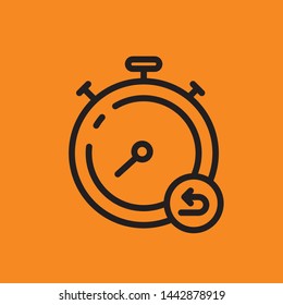 Time and clock line icon. Vector linear icon.
