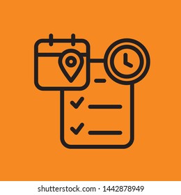 Time and clock line icon. Vector linear icon.