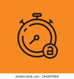 Time and clock line icon. Vector linear icon.