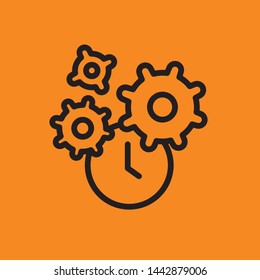 Time and clock line icon. Vector linear icon.