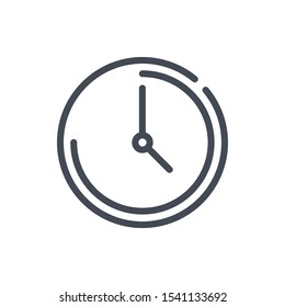 Time and clock line icon. Watch and time management vector outline sign.