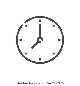 Time and clock line icon. Watch and time management vector outline sign.