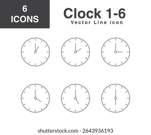 Time and Clock Line Icons, Editable Lines vector icons