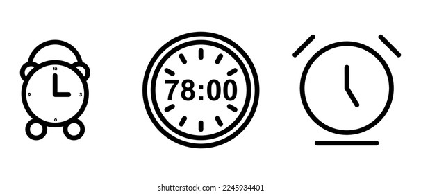 Time and clock line icons isolated sign symbol vector illustration - high quality black style vector icons
