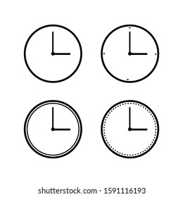Time and clock line icons. Vector linear icon set.