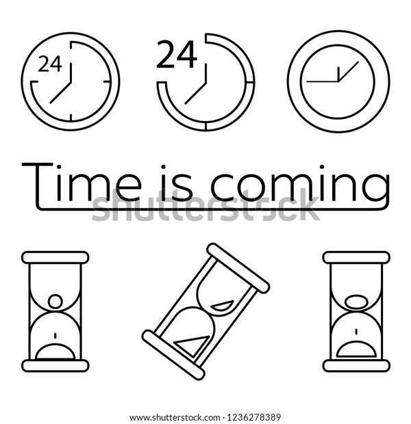 Time Clock Line Icons Vector Image Stock Vector (Royalty Free ...