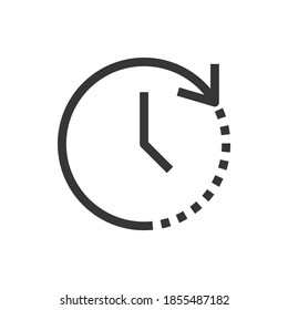 Time and clock line style isolated vector icon. Linear pictograms on white background. Interface icon