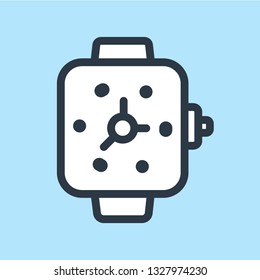 Time and clock linear vector symbol icon