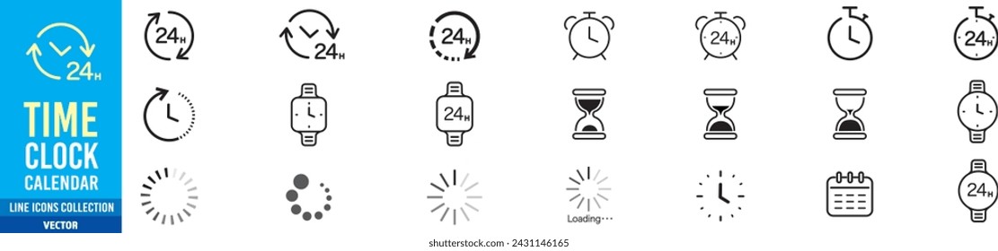 Vector de colección de iconos de reloj de tiempo