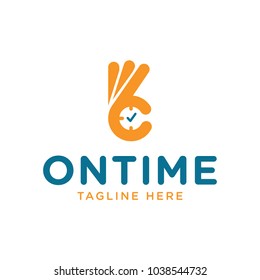 time clock logo design template
